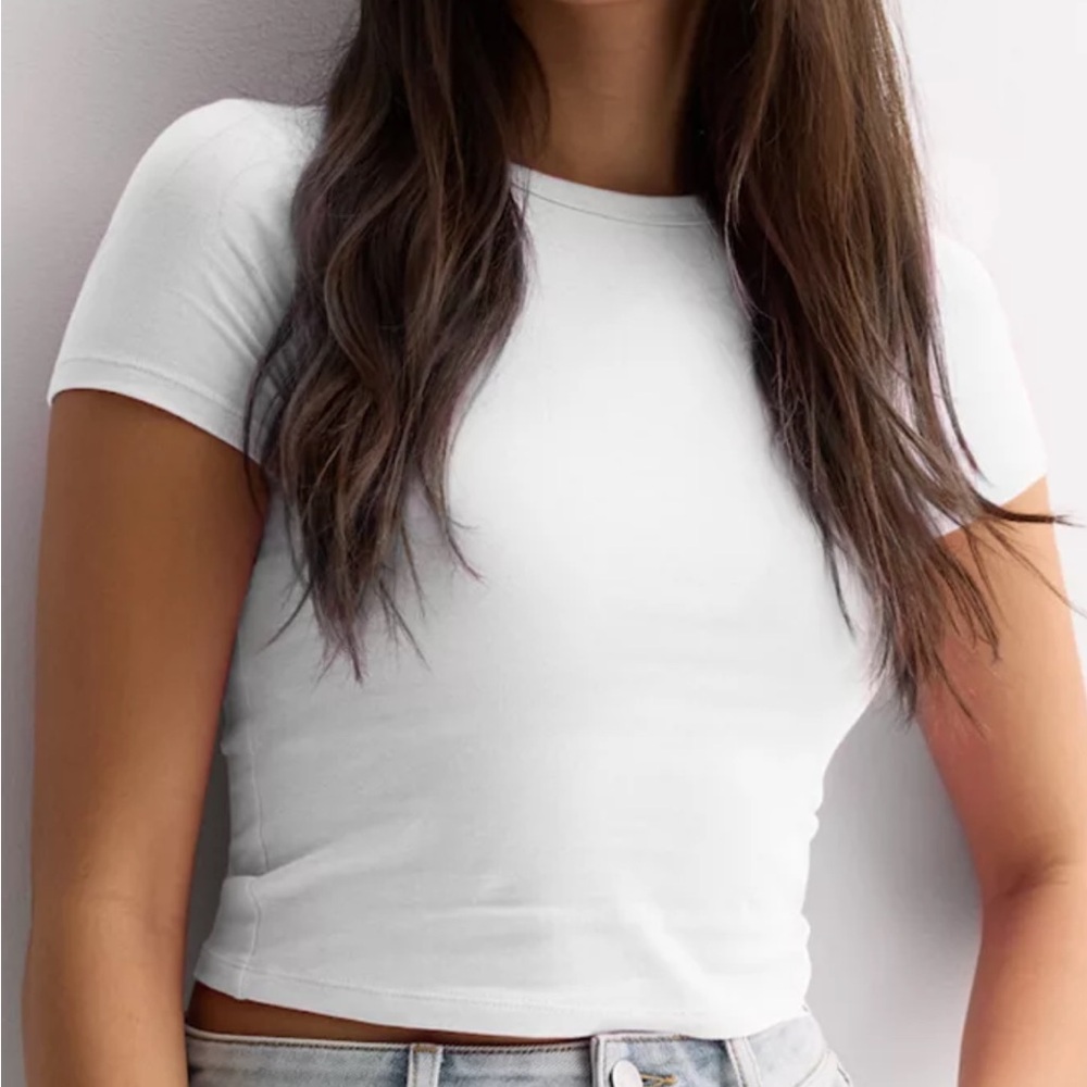 White Baby Tee- Short Sleeve